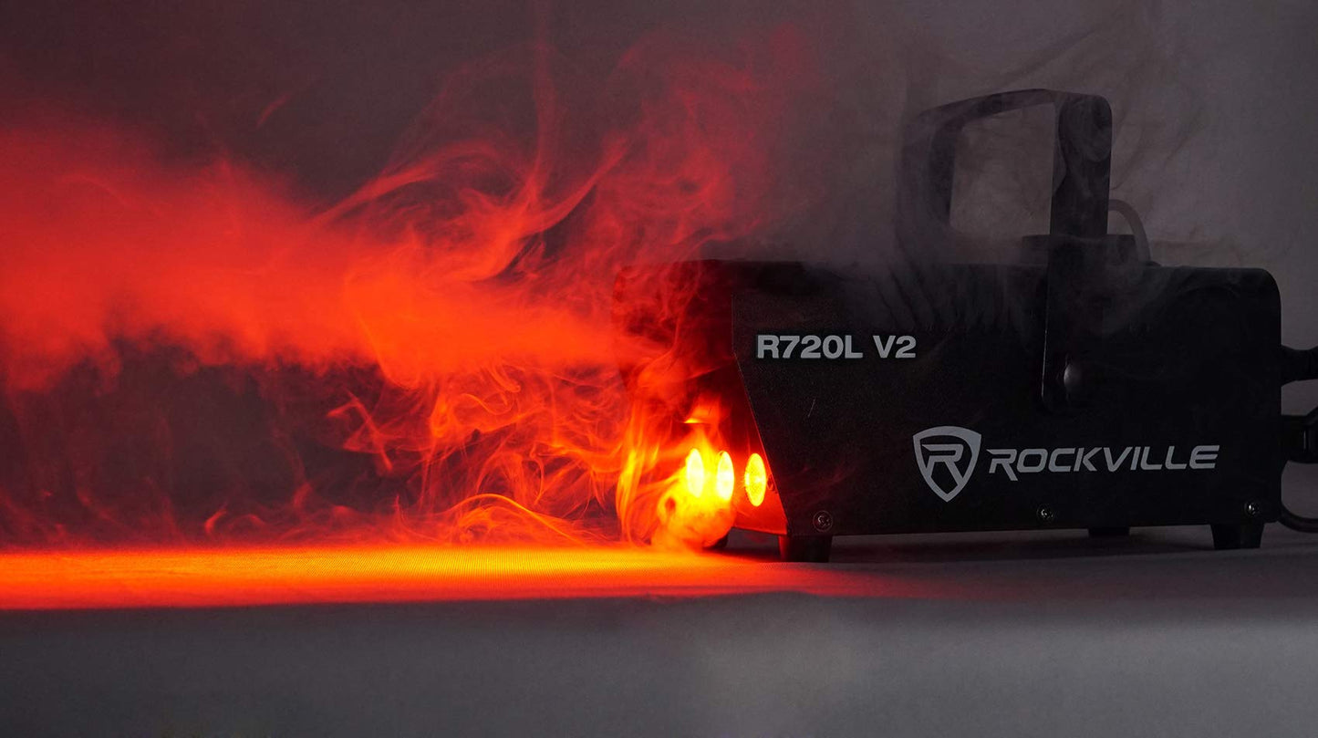 Rockville Fog/Smoke Machine w/Remote+Fluid+Multi Color LED Built in (R720L)
