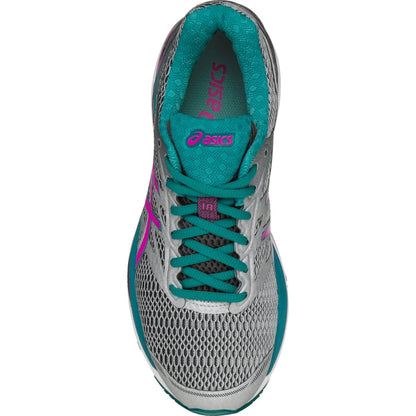 ASICS Women's Gel-Cumulus 18 Running Shoe, Silver/Pink Glow/Lapis, 5 M US
