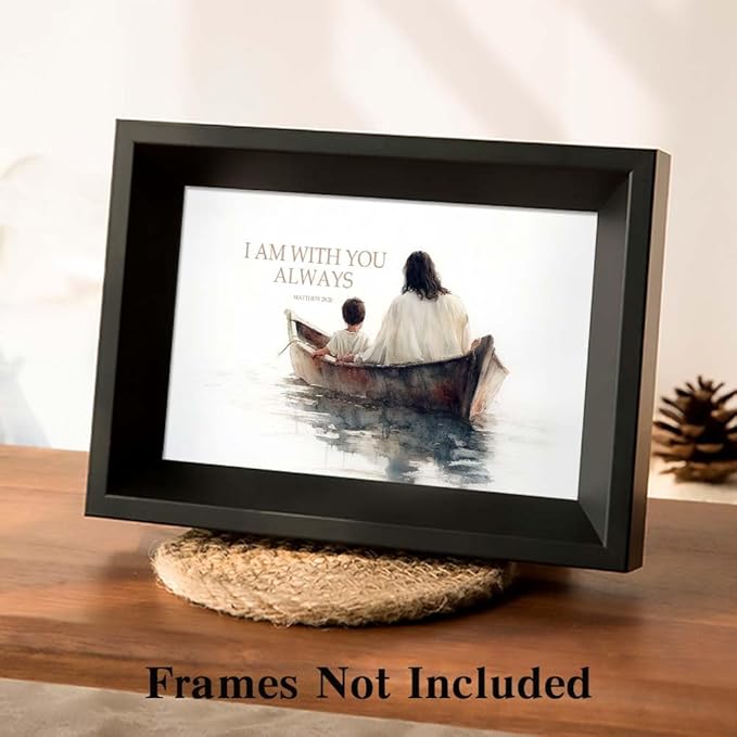 Yesad Jesus Wall Art Décor, Christian Wall Art, Jesus and Boy Canvas Wall Art Pictures Inspirational Wall Décor Motivational Poster Home Décor for Living Room Farmhouse (Unframed,36”x24”, Bible)