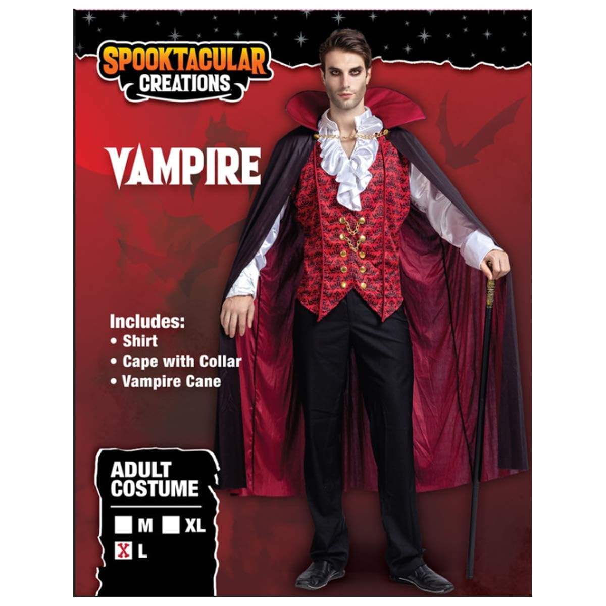 Spooktacular Creations Halloween Men Vampire Costume,Halloween Men's Vampire Cape, Dracula Costume Men