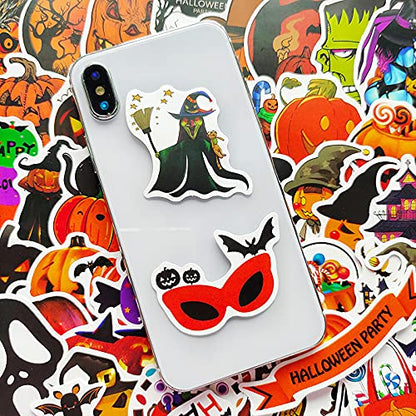 100PCS Non-Repeating Halloween Pumpkin Theme Stickers, Vinyl Waterproof Holiday Stickers,Halloween Goodie Bag Stuffers, Kids and Youth Adult Party Favors Gifts Party Supplies Decorations
