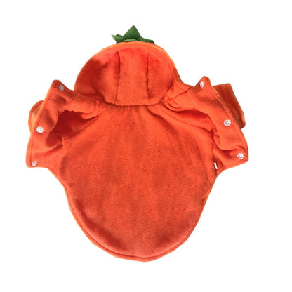 Mogoko Dog Cat Halloween Pumpkin Costume,Pet Cosplay Costumes,Puppy Warm Outfits Fleece Hoodie Animal Autumn Winter Clothes (S Size)