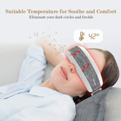 Fronnor Eye Massager with Heat for Relief,Heated Eye Mask with Music Eye Care Device for Eye Strain,Great Gift Idea