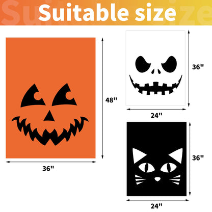 Guheake 9 Pcs Halloween Pumpkin Leaf Bags - Halloween Leaf Lawn Bags with Twist Ties, Plastic Jack-o-lantern Pumpkin Lawn Bag Thanksgiving Fall Leaf Trash Bags for Yard Lawn Garden Decorations Outdoor