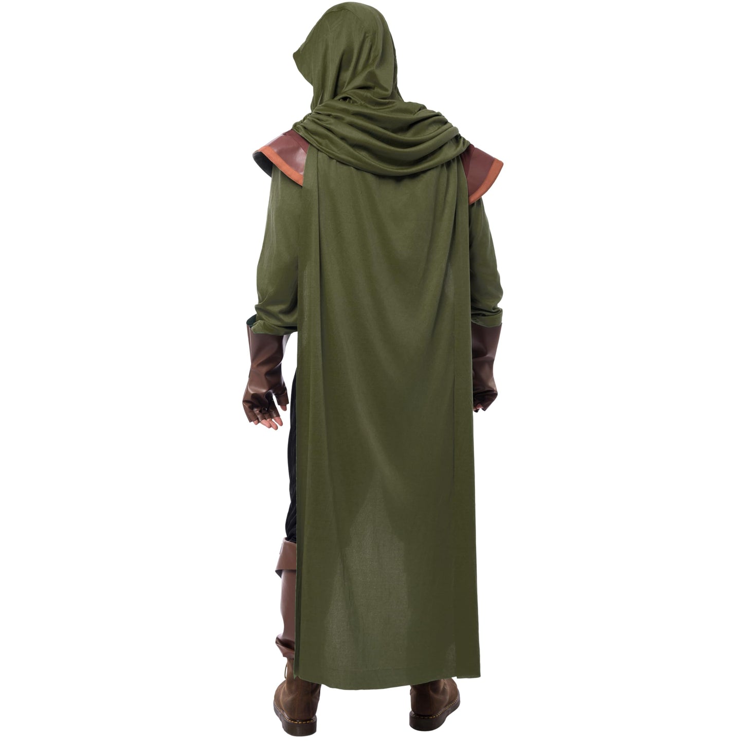 Spooktacular Creations Halloween Robin Hood Costume Men, Green Renaissance Costume Men for Halloween Dress Up Party Cosplay, Cosplay Role Playing Theme Party (Large)