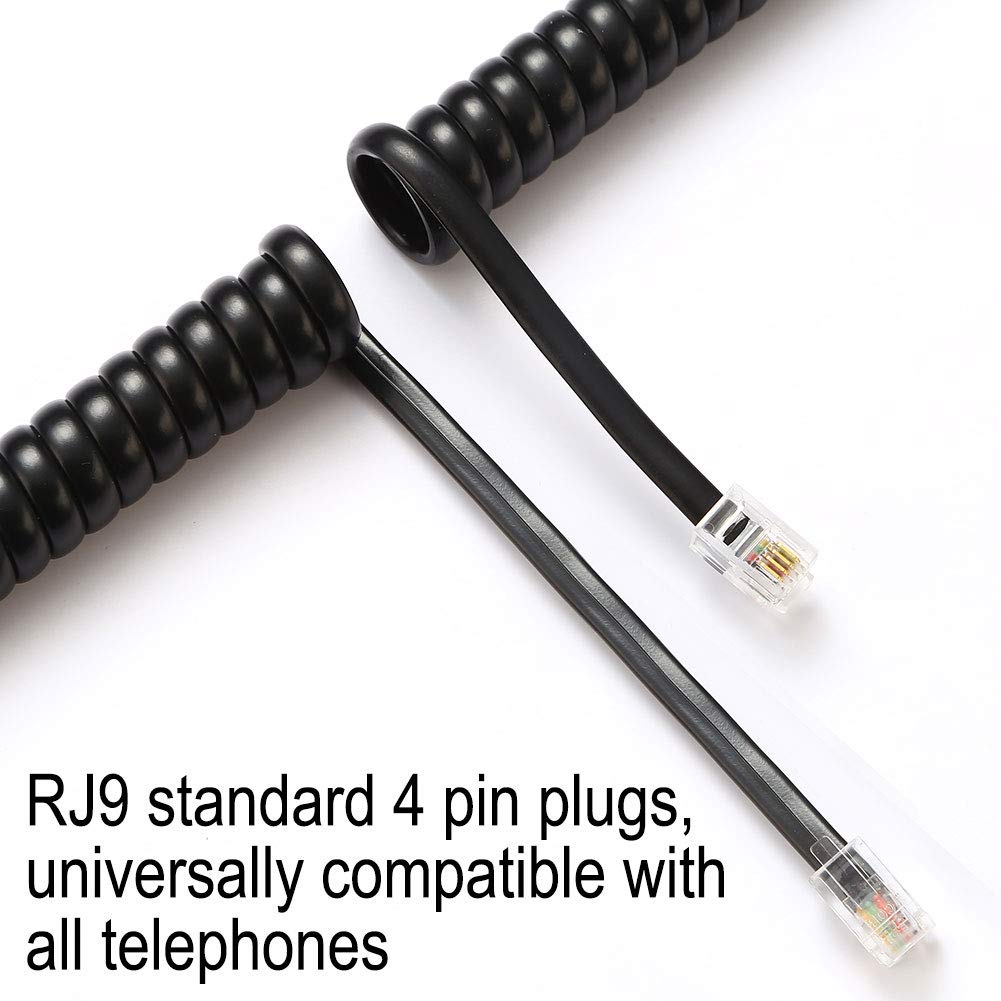 Black 2 Pack Universally Compatible Phone Cord