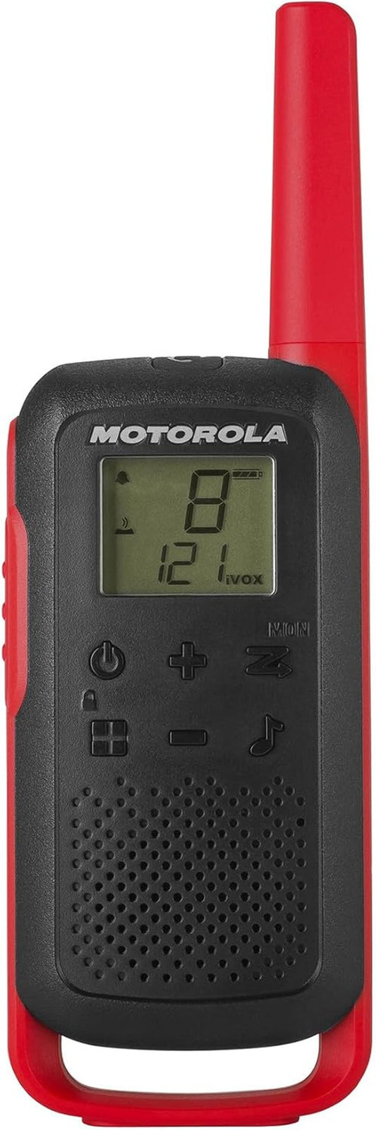 Motorola T210 Two-Way Radio - Black & Red | Durable Communication Device, 2-Pack