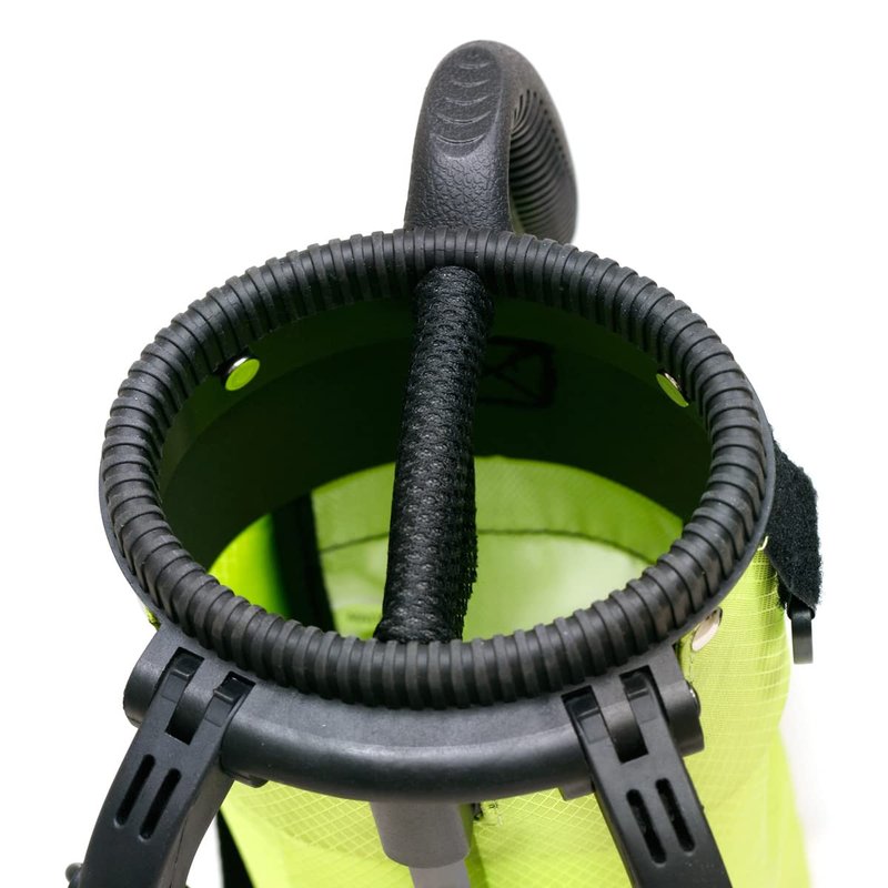 Orlimar Pitch 'N Putt Junior Golf Bag with Stand, Lime Green 25" Tall Ultra-Lightweight Kids Golf Club Bag for 7 or Fewer Clubs with 2 Way Divider Top 1 Zippered Pocket Shoulder Strap Carry Handle