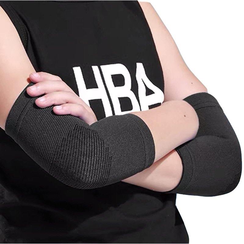 TXBONA Kids Arm Guard,Compression Elbow Pads,Children Elbow Sleeves,Elbow Protection for Cycling Sports Basketball Volleyball(1 Pair) (Black)