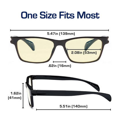 Gamma Ray Computer Blue Light Blocking Gaming Reading Glasses w/Amber Tint and Anti Glare UV Digital Eyestrain