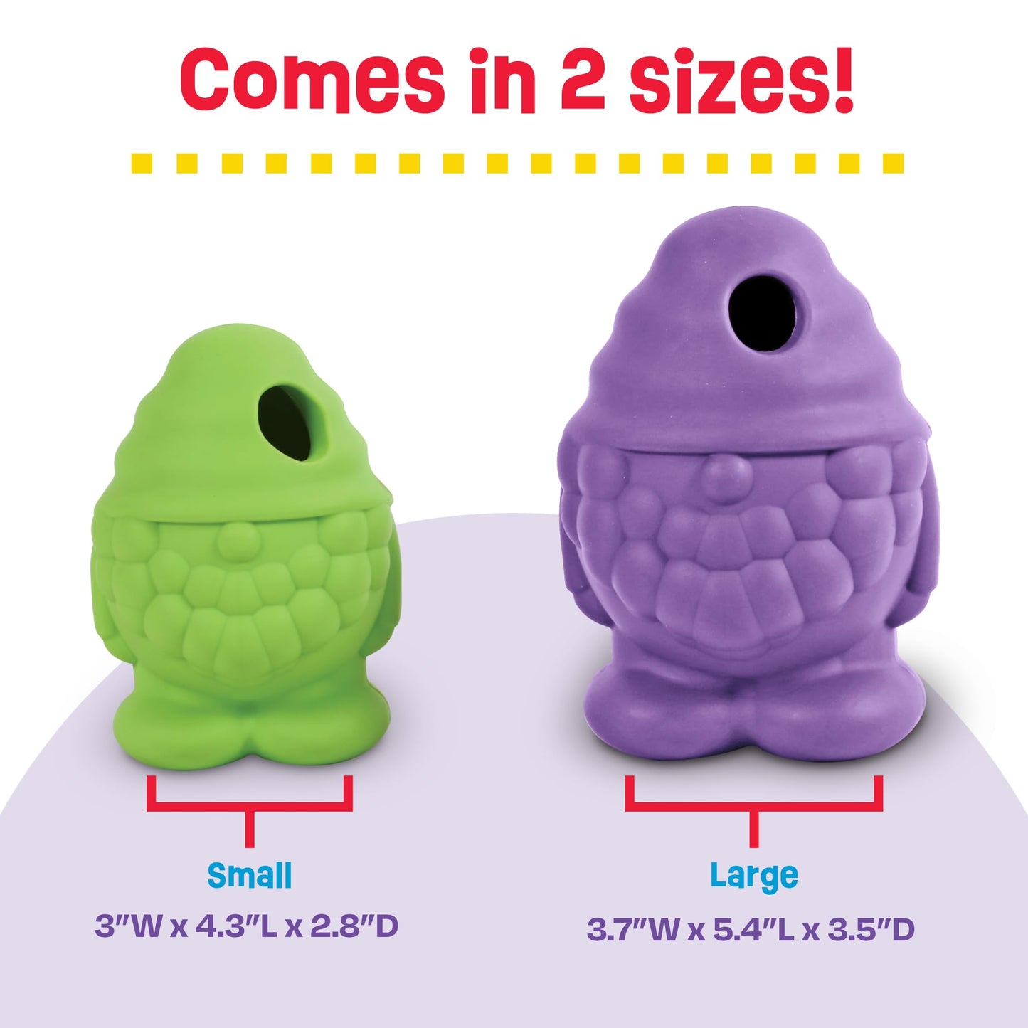 Brightkins Tough & Tumble Treat Dispenser Large Gnome - BPA Free Enrichment Treat Dispensing Dog Toy for Aggressive Play