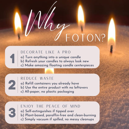 Foton Pearled Candle 18 Oz - Mulled Magic Fall Scent Non Toxic Luxury Long Lasting Powder Wax Sand Candles up to 120 Hours - Refillable Pearl Foton Candle Sand with 30 Wicks