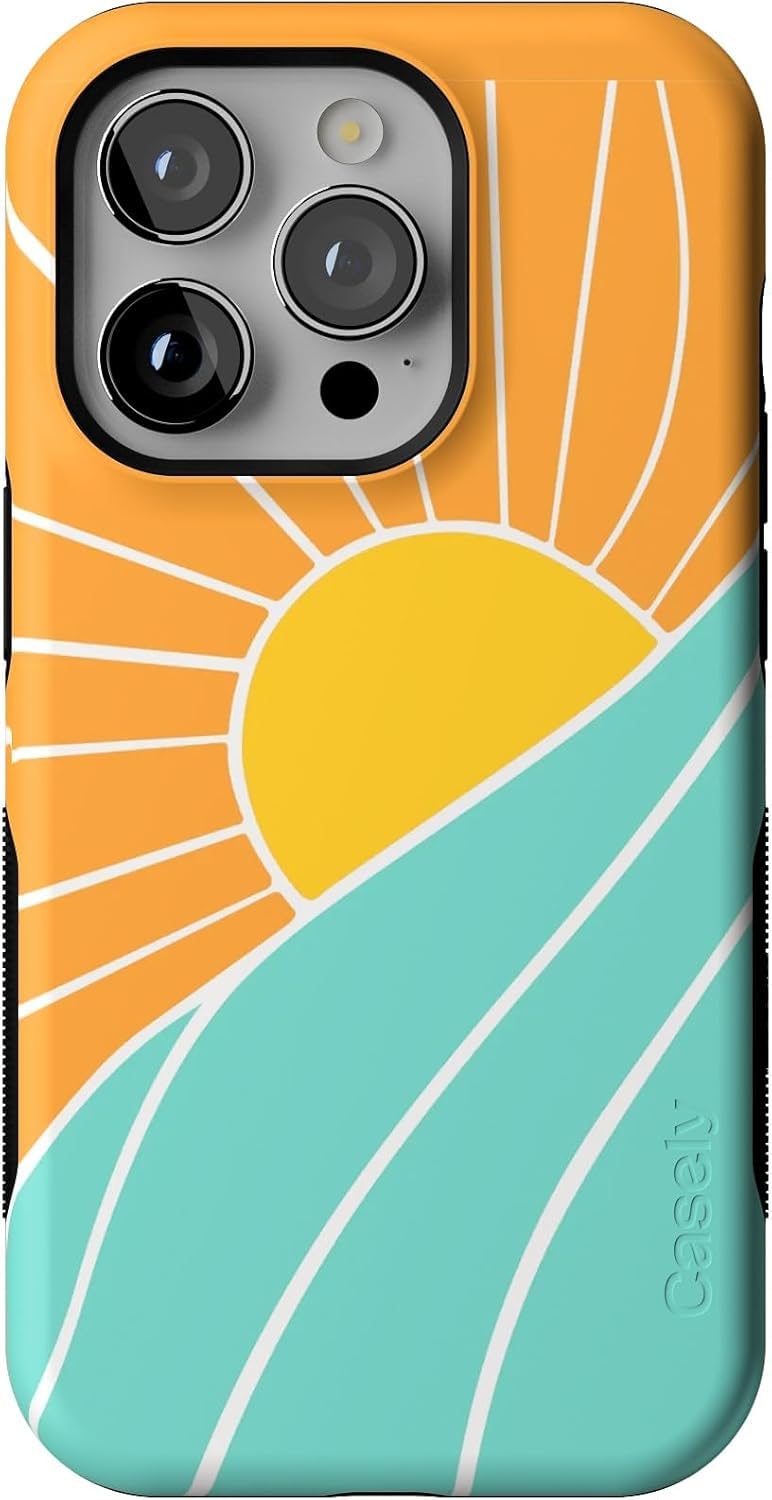 Casely iPhone 14 Pro Case | Opposites Attract | Day & Night Mountains | Compatible with MagSafe | Bold Protective Design