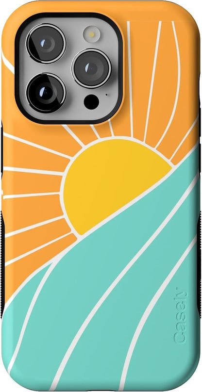 Casely iPhone 14 Pro Case | Opposites Attract | Day & Night Mountains | Compatible with MagSafe | Bold Protective Design