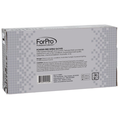 ForPro Disposable Nitrile Gloves, Chemical Resistant, Powder-Free, Latex-Free, Non-Sterile, Food Safe, 4 Mil, Black, Large, 100-Count
