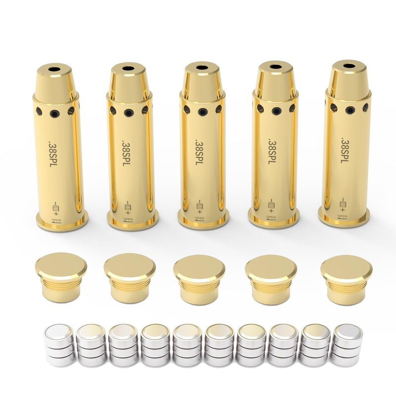 ARKSight 38 SPL x5pcs Dry Fire Training Cartridge Integrated Snap Cap for Dry Fire Trainer, Red Dot Beam Bullet with Double O-Ring