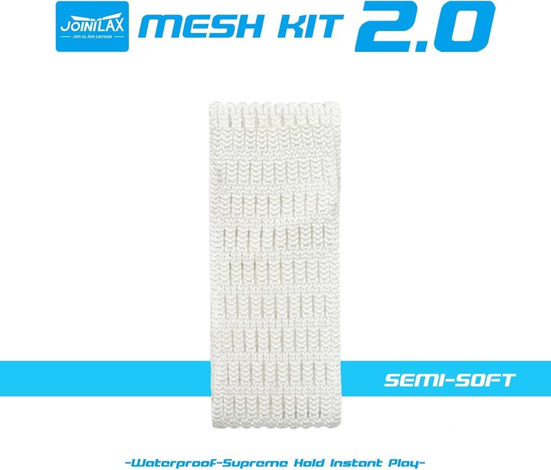 Lacrosse 2.0 Semi-Soft Complete Kit | Premium Lacrosse Mesh & Strings - White