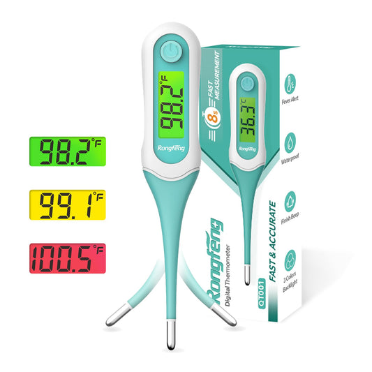 Digital Oral Thermometer, 8s Fast Reading Thermometer for Adults and Kids with 3 Color Backlit and Fever Alarm for Oral, Rectal, Underarm FSA HSA Eligible