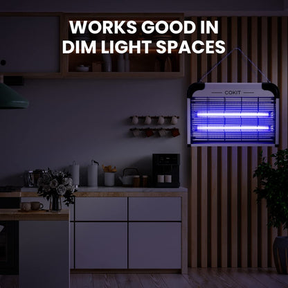 COKIT Bug Zapper Indoor 20W Electric Insect Killer with Bug Collection Tray, Fly and Mosquito Killer for Home, Kitchen, Garage, Patio, Includes 2 Extra Replacement Bulbs