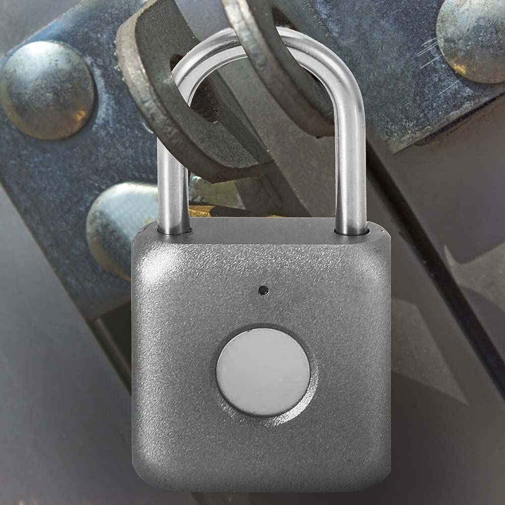 Fingerprint Padlock eLinkSmart Combination Lock - Keyless Locker Lock for School Locker Backpack Suitcase Luggage: Gray Metal Gym Padlock