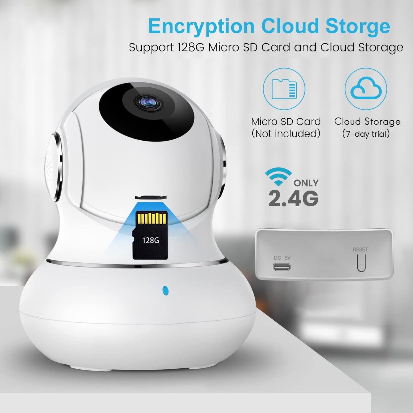 litokam Little elf Indoor Camera - 2K Pet Camera with APP Controlled, Smart Motion, Two-Way Audio, 360° Security Camera Indoor with IR Night Vision, Work with Alexa