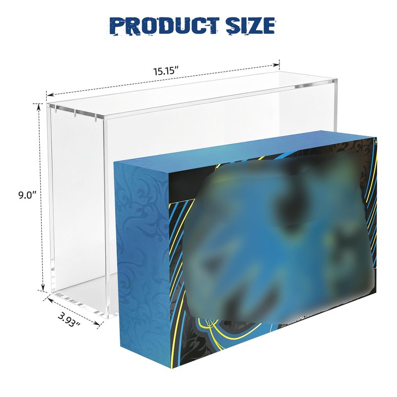 Magnetic Acrylic Display Case for Mega CHARZRD X ex Ultra-Premium Collection UPC and 151 UPC – 8mm/5mm Thick Acrylic with N52 Magnets – Protective Display for Card Collection Boxes