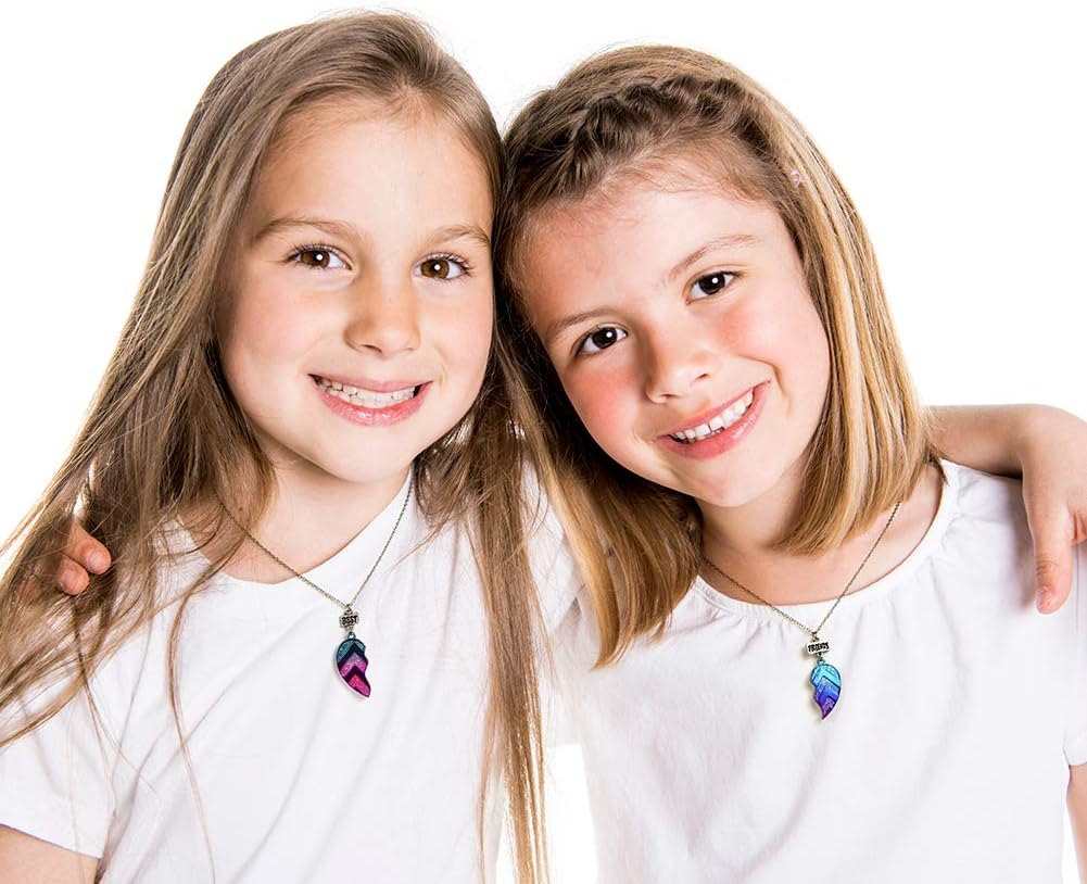 Best Friends Half Heart Pendant Necklace for Children, Kid's Best Friend Jewelry,Friendship Gift Girls BFF Necklaces-Love