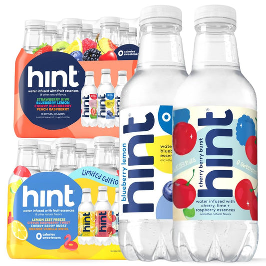 Hint Bottled Water, Summer Classics & Smashup Variety Pack Bundle - Purified Flavored Water with Zero Calories, Sugar Free, Natural Flavors - 16 Fl Oz (Pack of 24)