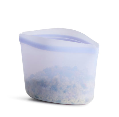 Stasher Premium Silicone Reusable Food Storage Bowl, Clear, Microwave, Sous Vide, Dishwasher, Oven and Freezer Safe, BPA Free, Leak-free, Eco-friendly, 4-Cup Bowl