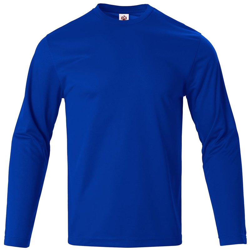 Mens Long Sleeve Shirts Quick Dry Crew Neck Sun Protection Gym Workout Athletic T-Shirt Blue L 5 Pack