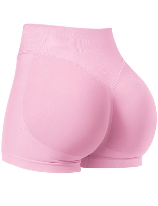 VOYJOY Women Workout Impact Shorts 2.5"/ 3.6"/ 4.5"/ 6" Scrunch Butt Lifting Gym Seamless Booty Biker Shorts Pink