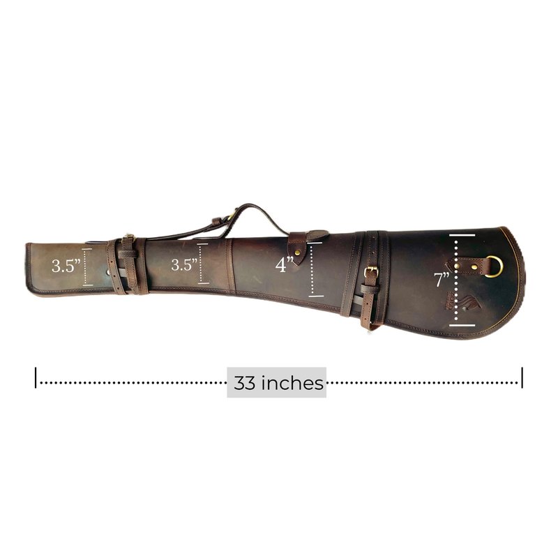 ZOLO LEATHERS Western Hardwax Leather Shooting Gun Cover Shotgun Case Leather Rifle Scabbard with Adjustable Shoulder Strap (Vintage Brown)