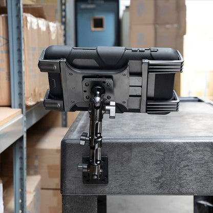 ARKON Mounts - Heavy-Duty Tablet Mount | Secure Drill Base for Cars, Walls, and Tables | Adjustable Arm Ensures Perfect Positioning | Universal Tablet Stand and Holder | Great for iPad Wall Mount
