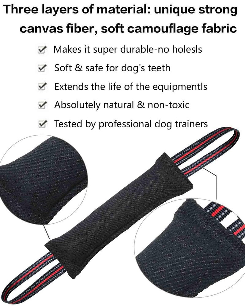Clysoru Tug Toy for Dogs Tug of War Dog Toy with 2 Strong Red Band Handles Lasting Training Equipment Puppy to Large Dogs Interactive Toy Best for Tug of War Pull Indestructible Rope Toys (Dark)