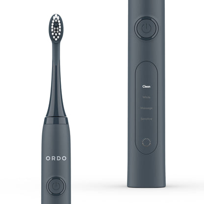 Ordo Sonic+ Electric Toothbrush for Adults, Advanced Tech, 4 Brushing Modes, Fast Rechargeable, Sonic Toothbrushes Over 4 Weeks Battery Life, Silicone Polishing Element, USB Charger, Charcoal Grey