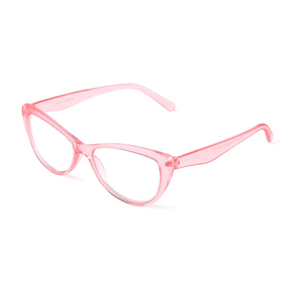 Betsey Johnson womens Yara Blue Light Glasses Reading Glasses, Crystal Pink, 40mm US