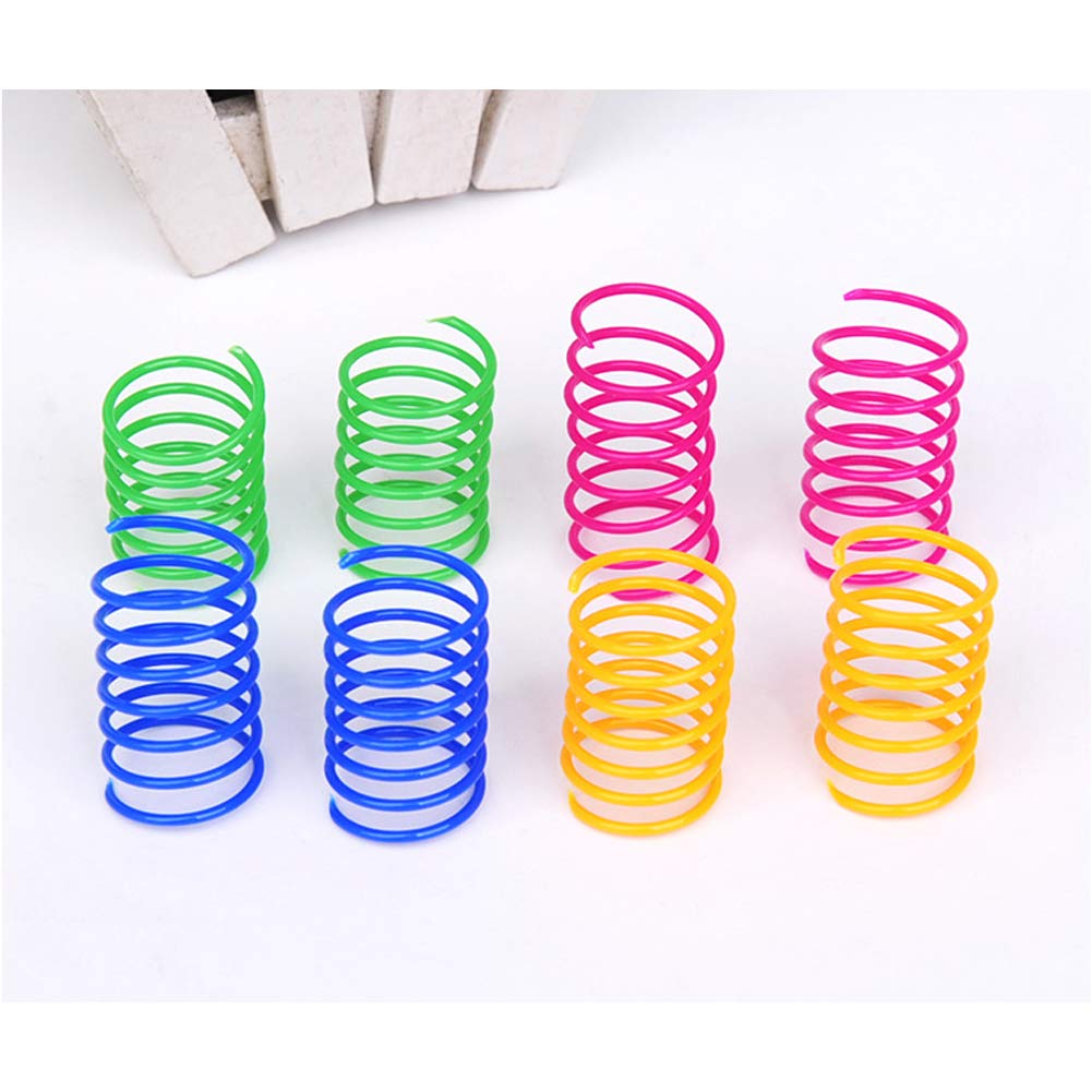 ISMARTEN Cat Spring Toy (60 Pack), Cat Kittens Toys Plastic Coil Spiral Springs for Swatting, Biting, Hunting, and Active Healthy Play (Random Color)