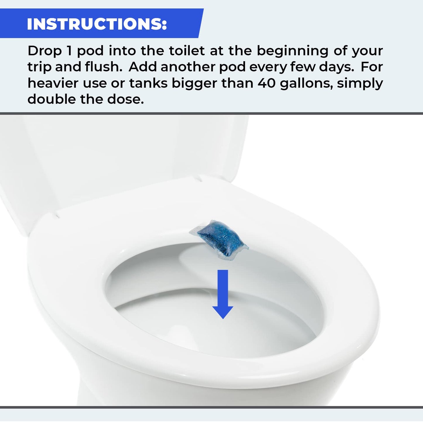 Cabin Obsession RV Toilet Treatment Drop Ins - 24 Easy Flush Self-Dissolving RV Black Tank Treatment Packets - Eliminate Odors and Break Down Waste Within Your RV Holding Tank