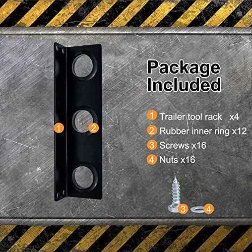 6 Hole Hand Tool Holder Rack Tool Storage Rack fit for lanscaping Trailer and Truck