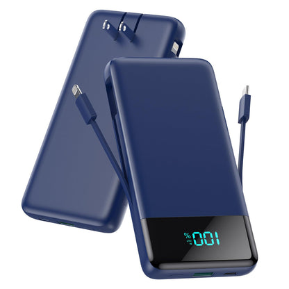 Portable Charger for iPhone with Built in Cables and Wall Plug,Upgraded 13800mAh Fast Charging USB C Power Bank,4 Outputs Travel Essential Battery Pack Compatible with iPhone 15/14/13,Samsung-Purple