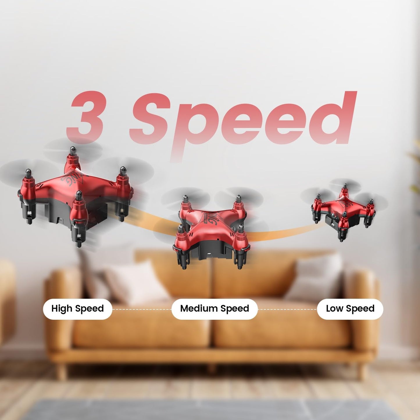 Holyton HT02 Mini Drone for Kids Beginners, Easy Pocket RC Quadcopter with Altitude Hold, 3D Flips, 3 Speed Modes, 3 Batteries, Headless Mode, Protection Guards and Emergency Stop, Gift for Boys Girls