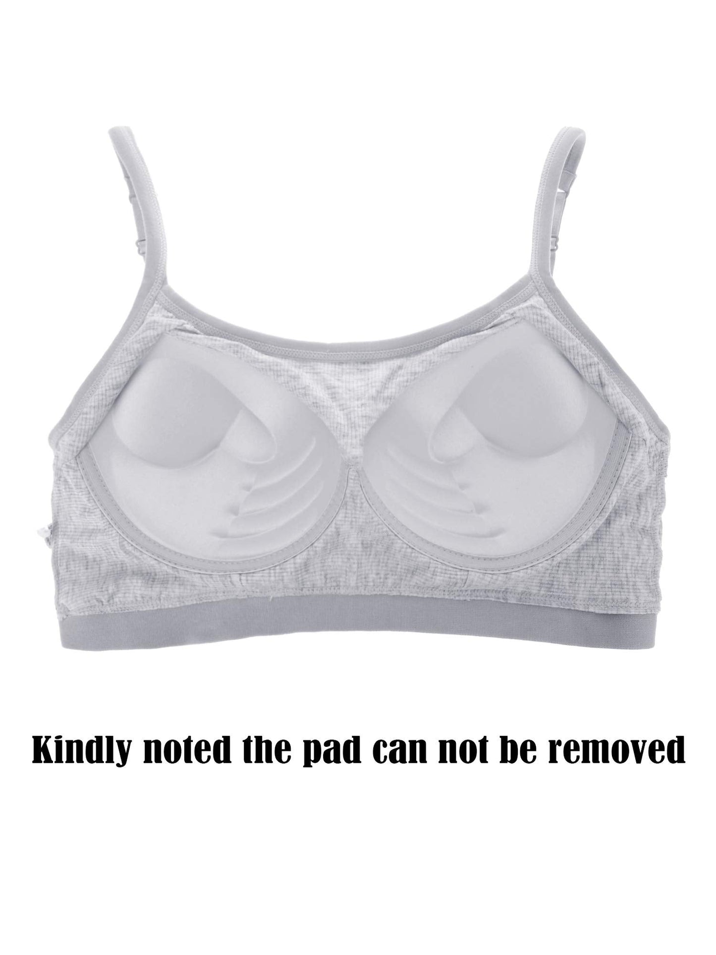 Boao 3 Pieces Mini Camisole Bra Padded Brassiere Tank Top Brassiere Women Sports Bra with Straps(Black, White, Grey,M)