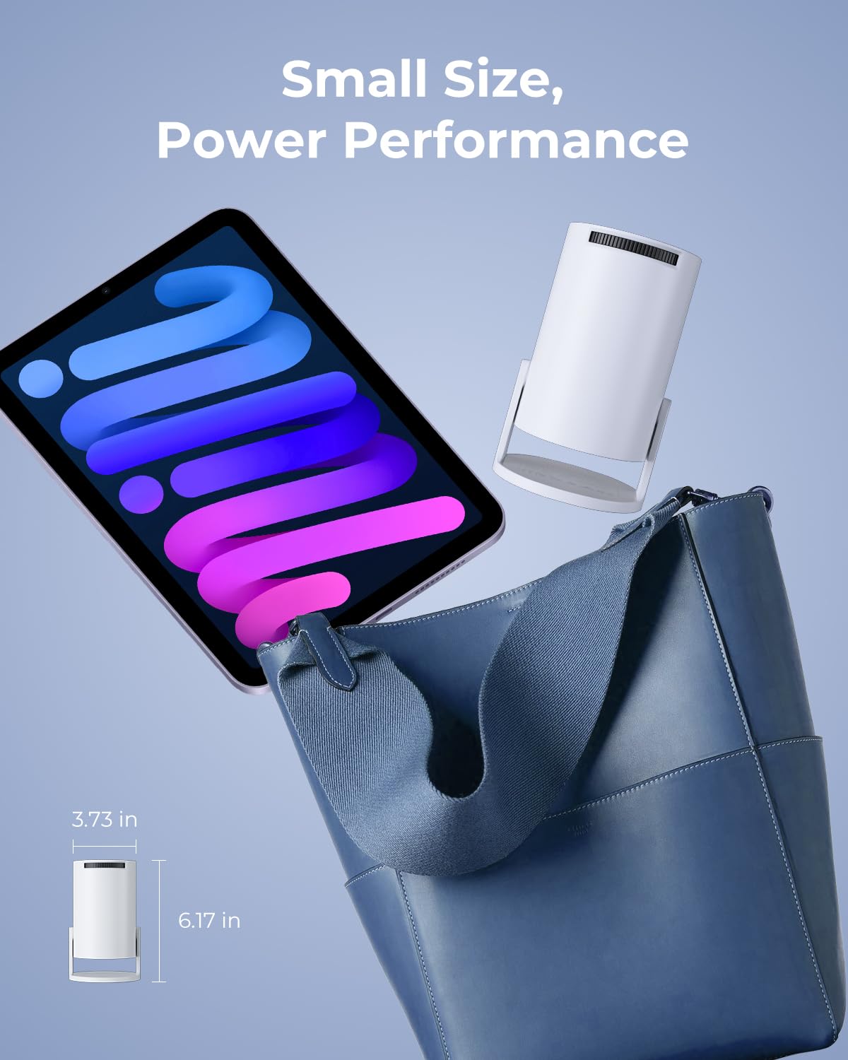 CLOKOWE Mini Projector with WiFi and Bluetooth - Built-in Apps, Smart Portable Projector with 180° Rotation, Auto Keystone, Support 1080P, Compatible with HDMI/USB/TV Stick/Smartphone/Laptop