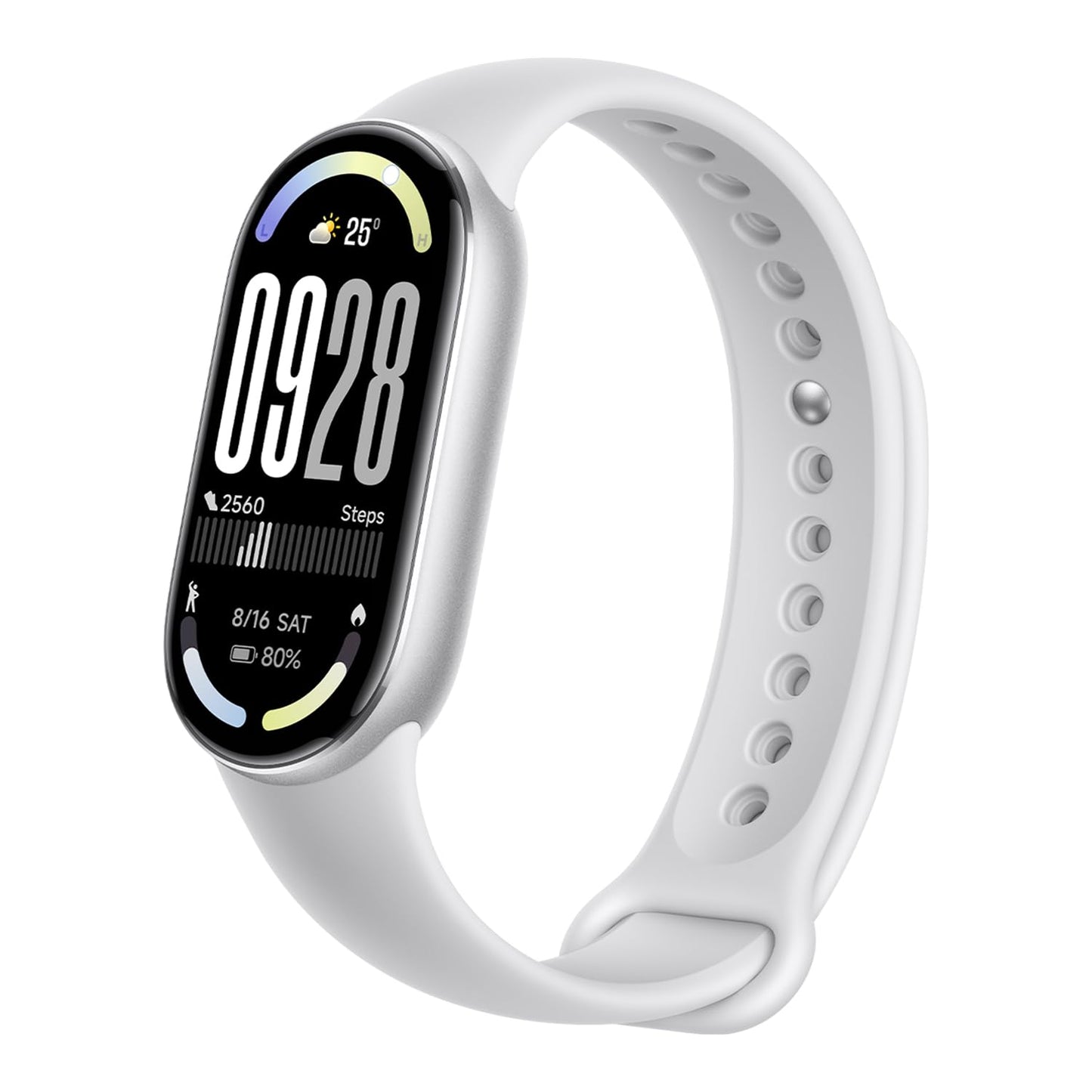 Xiaomi Smart Band 10 Fitness Tracker, 1.72" AMOLED Display, 21-Day Battery Life, 150+ Sports Modes, Heart Rate & Sleep Monitoring, Electronic Compass, 5ATM Waterproof, 2-Year Warranty – Glacier Silver