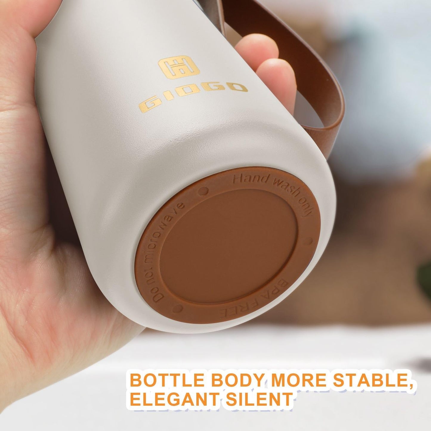Stainless Steel Thermo Slim Water Bottles Insulated Vacuum 400ml/13.5oz Water Flask Thermal Water Bottles Thermo for Hot and Cold Drinks Coffee Water Perfect for Purse or Kids Lunch Bag(White)