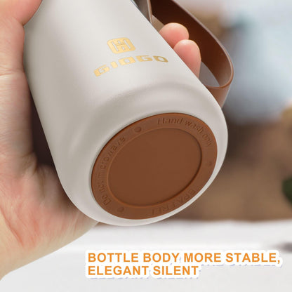 Stainless Steel Thermo Slim Water Bottles Insulated Vacuum 400ml/13.5oz Water Flask Thermal Water Bottles Thermo for Hot and Cold Drinks Coffee Water Perfect for Purse or Kids Lunch Bag(White)