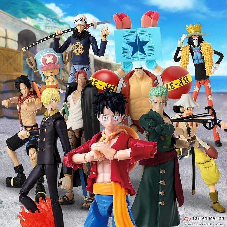 BANDAI Anime Heroes One Piece Figures Monkey D. Luffy Action Figure | 17cm Articulated Luffy Anime Figure With Swappable Hands One Piece Action Figures Pirate Toys Range