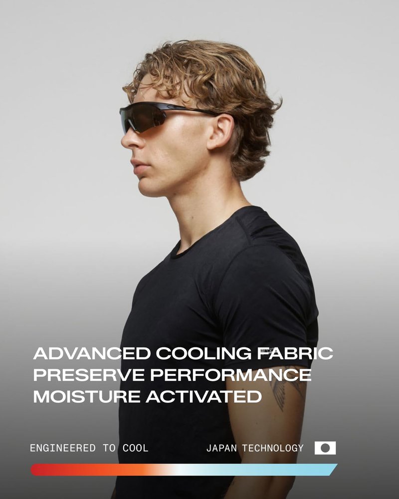 FREEZETECH Men’s Cooling Short Sleeve Shirt Black Small – Breathable Moisture-Wicking Athletic Top with Advanced Cooling Print & UPF 40+ for Running Training Gym