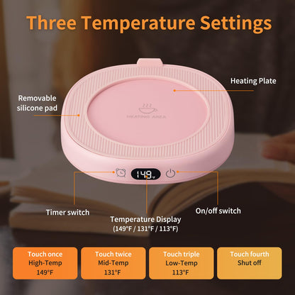 Coffee Mug Warmer & You are Awesome Mug Set, Electric Cup Warmer for Desk Office Home, Beverage Warmer with 3 Temperature Setting, 8-Hours Auto Shut Off, Best Birthday Present Ideas for Women