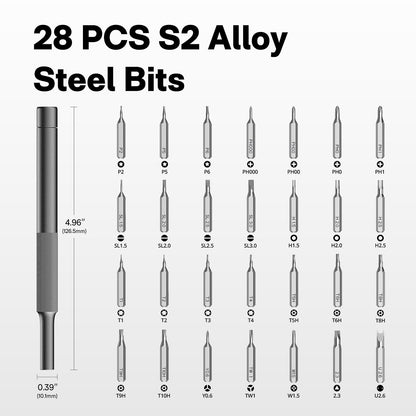 HOTO 28 in 1 Precision Screwdriver Set, Manual Small Screwdriver Magnetic Bits & Box, Mini Screwdriver Repair Kit for Eyeglasses, Electronics, Watches, Phones, Laptops, Cameras Repair Kit